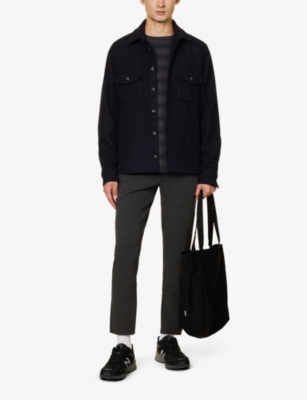 7 For All Mankind Mens Grey Melange Brand-patch Belt-loop Regular-fit Stretch-denim Jeans In Grey Melange