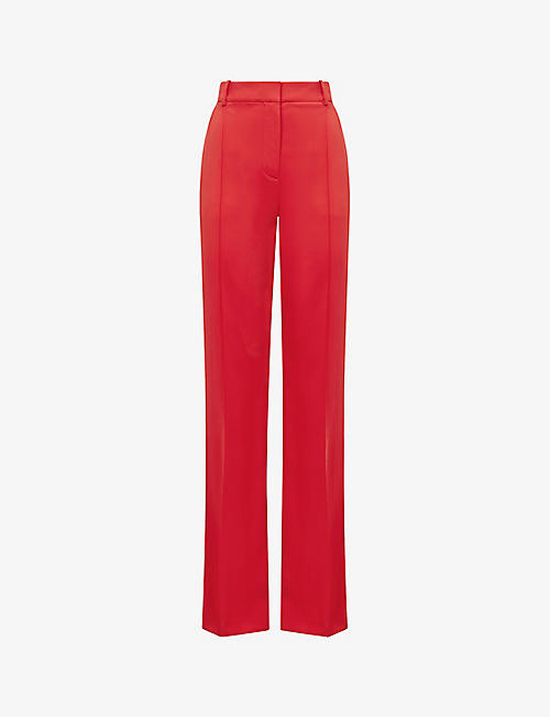 REISS: Cara pressed-crease wide-leg mid-rise stretch-woven trousers