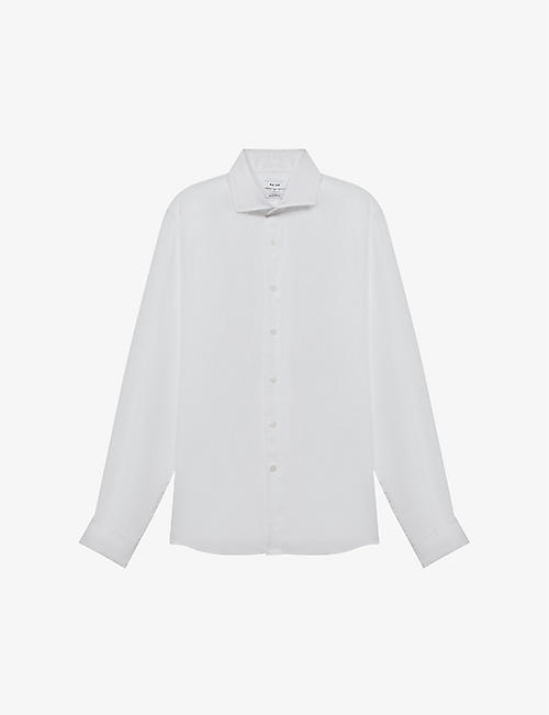 REISS: Ruban regular-fit long-sleeve linen shirt