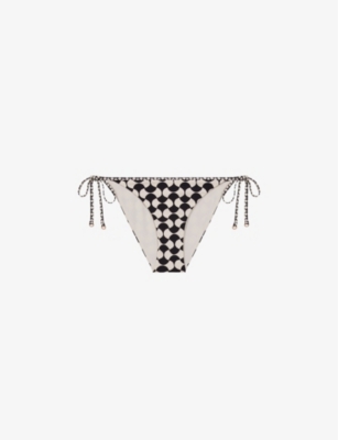 REISS: Thia geometric-print stretch-jersey bikini bottoms