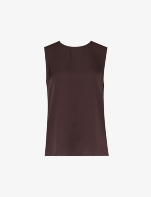 Theory Silk Georgette Shell Top In Malbec