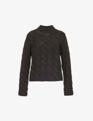 Theory Chunky Cabkle-knit Jumper In Mink