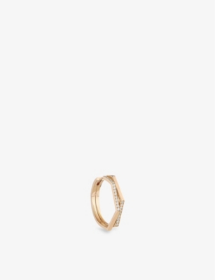 Repossi Antifer 18kt Rose Gold Single Earring With Diamonds In Rose Gold