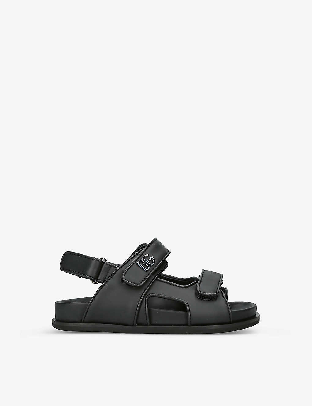 Dolce & Gabbana Kids Dg Logo Sandals In Black