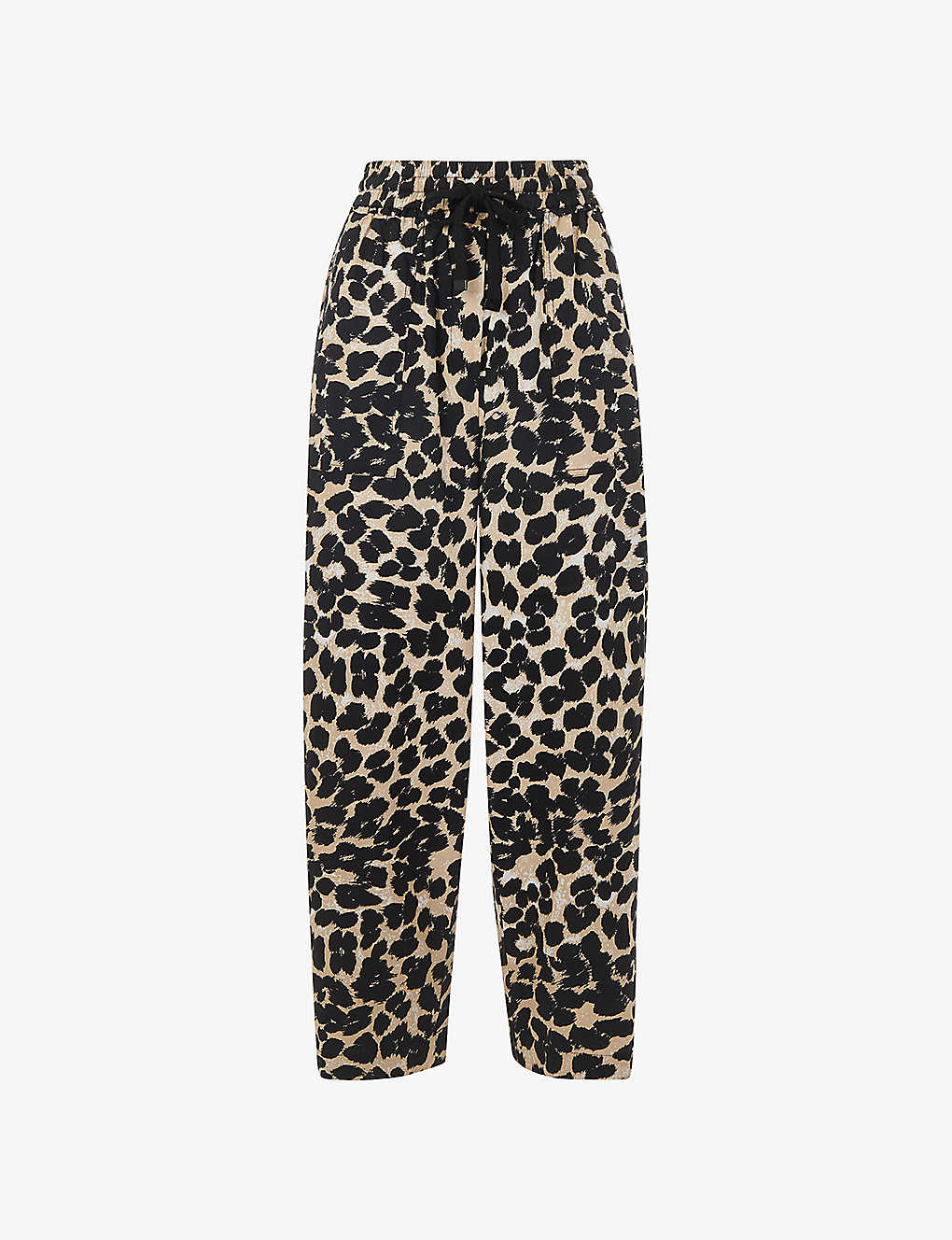 Whistles Womens Multi-coloured Leopard-print Elasticated-waist Cotton Trousers