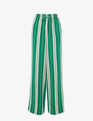 Blue Tie Waist Velvet Trouser, WHISTLES