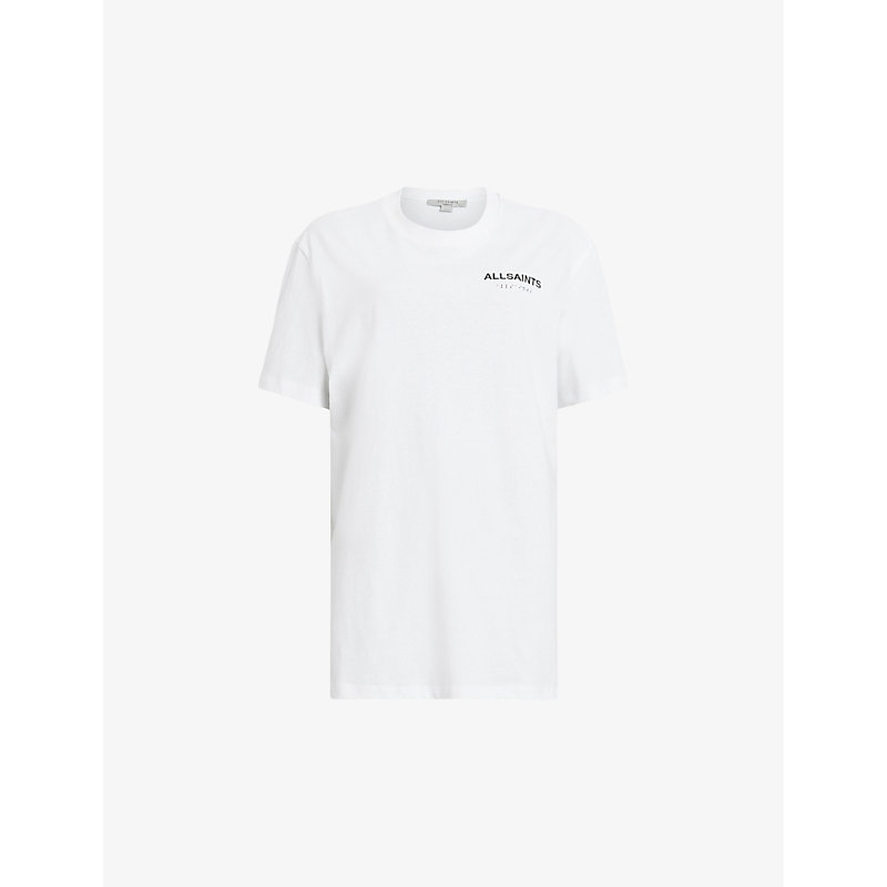 Allsaints Anna Underground Logo-print Organic-cotton T-shirt In White