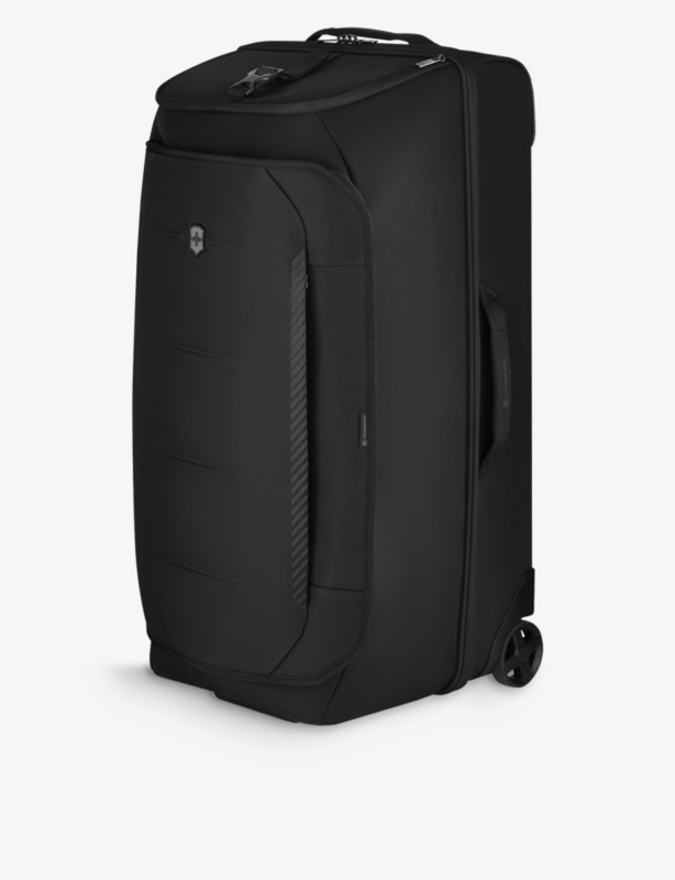 Crosslight brand-badge recycled-polyester wheeled duffer bag
