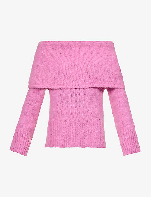 SAKS POTTS: Skylar cowl-neck mohair and alpaca-blend knitted jumper