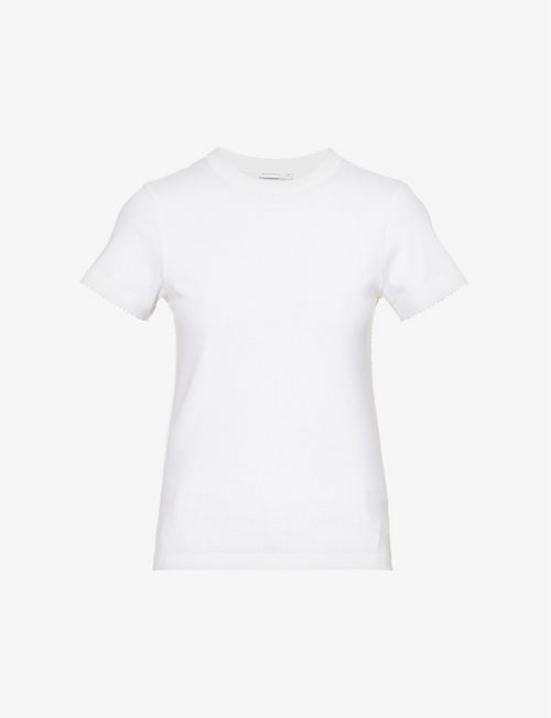 SAKS POTTS: Uma picot-trim organic-cotton T-shirt