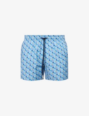 VILEBREQUIN: Graphic-pattern slip-pocket stretch recycled-polyamide swim shorts