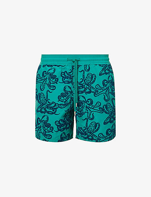 VILEBREQUIN: Graphic-pattern slip-pocket recycled-polyamide swim shorts