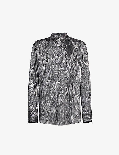 COMME DES GARCONS HOMME PLUS: Fur-print long-sleeve woven shirt