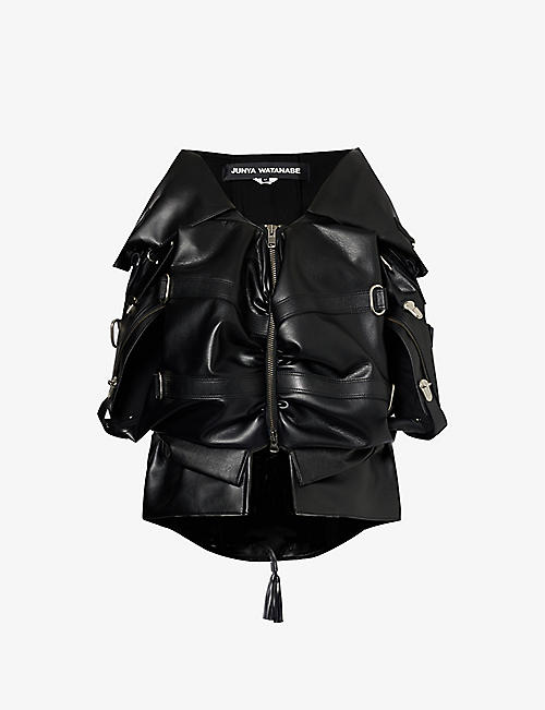 JUNYA WATANABE: Buckle-embellished faux-leather jacket