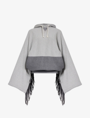 JUNYA WATANABE: Fringed-trim relaxed-fit cotton hoody