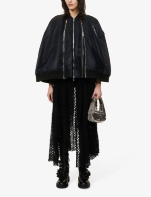 Shop Noir Kei Ninomiya Cape-design Regular-fit Shell Jacket In Black