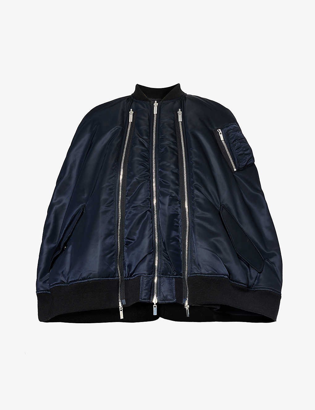 Shop Noir Kei Ninomiya Cape-design Regular-fit Shell Jacket In Black