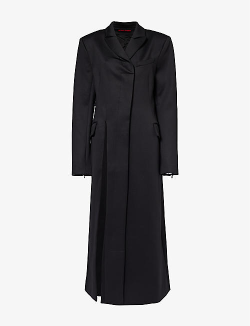 OTTOLINGER: Padded-shoulders zipped-cuff stretch-woven coat