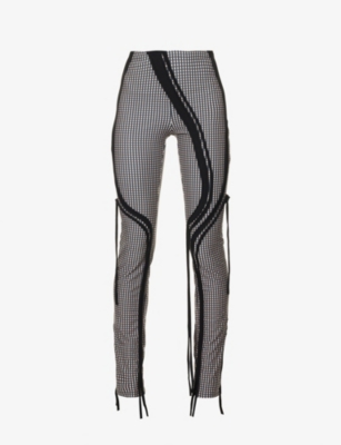 Ottolinger Womens Plaid Print Plaprn Check-pattern Slim-leg High-rise Stretch-woven Leggings In Plaid Print Plaprn