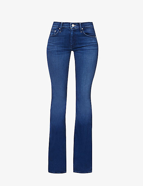 MOTHER: The Weekender flared-leg high-rise cotton-blend jeans