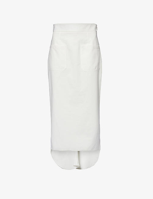 PRADA：常规版型中腰棉质半身长裙