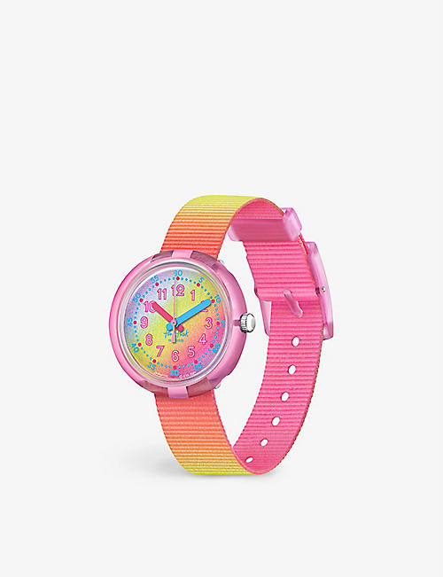 FLIK FLAK: FPNP110 Shades Of Rainbow bio-sourced plastic quartz watch