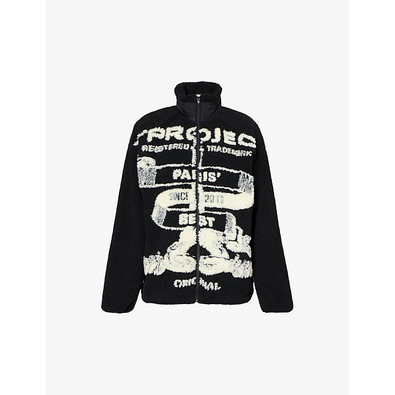 Paris' Best Jacquard Fleece Jacket Black/Off White
