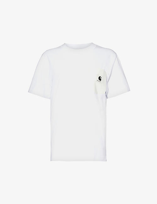 SACAI: Sacai x Carhartt WIP logo-patch cotton T-shirt