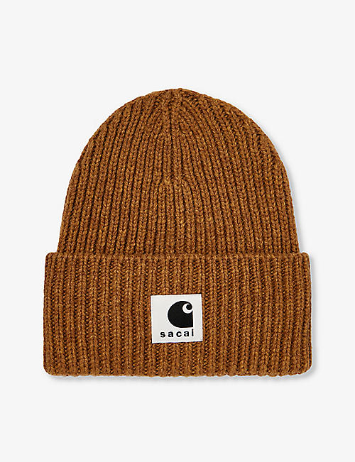 SACAI：Sacai x Carhartt WIP 品牌贴片羊毛混纺毛线帽