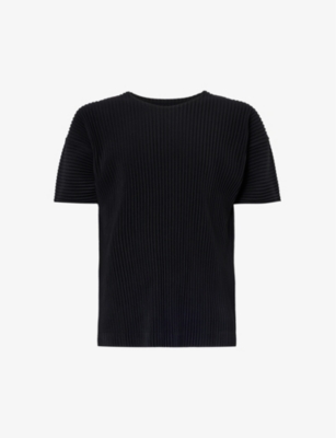 Issey Miyake Basic Pleated T-shirt In Black