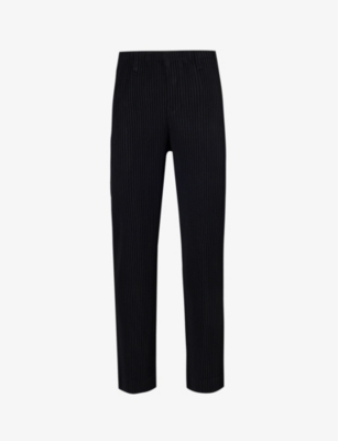 Issey Miyake Pleated Fabric Trousers In Black