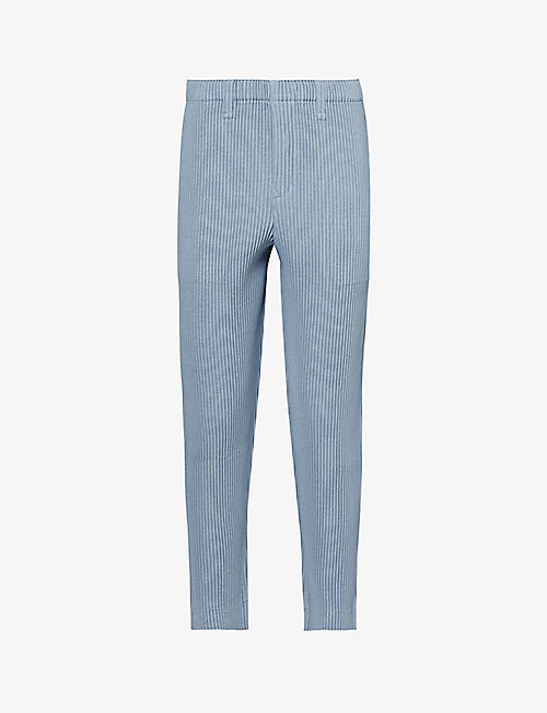 HOMME PLISSE ISSEY MIYAKE: Kersey elasticated-waistband knitted trousers