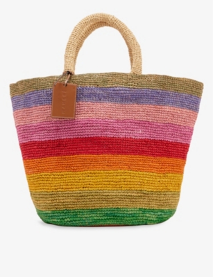 Rainbow Stripe Summer Tote Bag