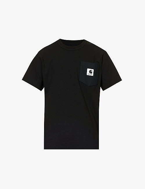 SACAI: Sacai x Carhartt WIP brand-patch crewneck cotton-jersey T-shirt
