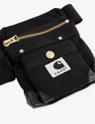 Sacai Black X Carhartt Wip Cotton-canvas Belt Bag