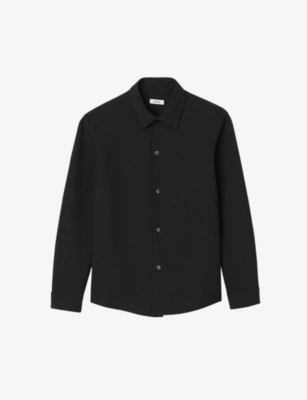 Sandro Men's Long Sleeve Shirt In Noir / Gris