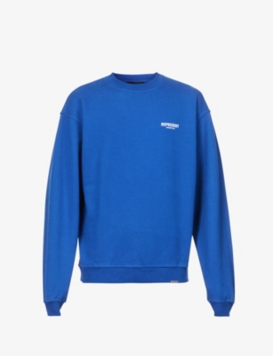 Represent Mens  Owners' Club Graphic-print Relaxed-fit Cotton-jersey Sweatshirt In Cobalt