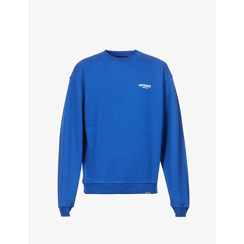Represent Men's Cobalt Owners' Club Graphic-print Relaxed-fit Cotton-jersey Sweatshirt