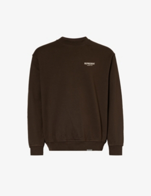 Represent Mens  Owners' Club Graphic-print Relaxed-fit Cotton-jersey Sweatshirt In Brown