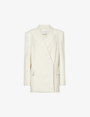 CAMILLA AND MARC CAMILLA AND MARC WOMENS OAT MARLE ARMAND PADDED-SHOULDER STRETCH-WOVEN BLAZER