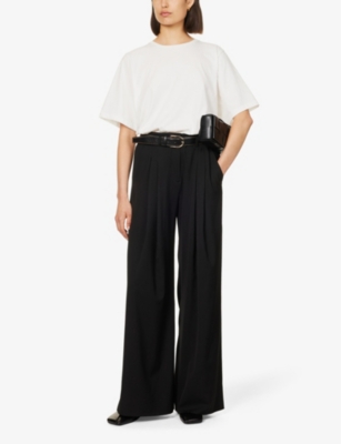 ME AND EM: High-rise regular-fit wool-blend tux trousers