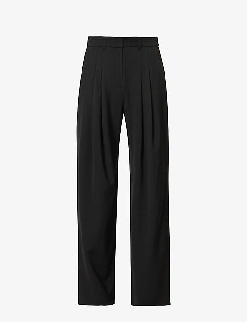 ME AND EM: High-rise regular-fit wool-blend tux trousers
