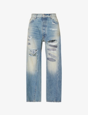 AMIRI - Aloha MX1 distressed straight-leg jeans | Selfridges.com