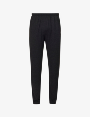 Emporio Armani Mens Nero Brand-embroidered Drawstring-waist Stretch-knit Pyjama Trousers In Black
