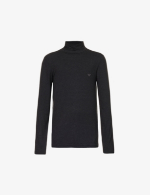 Pima-jersey jumper with printed logo | EMPORIO ARMANI Man