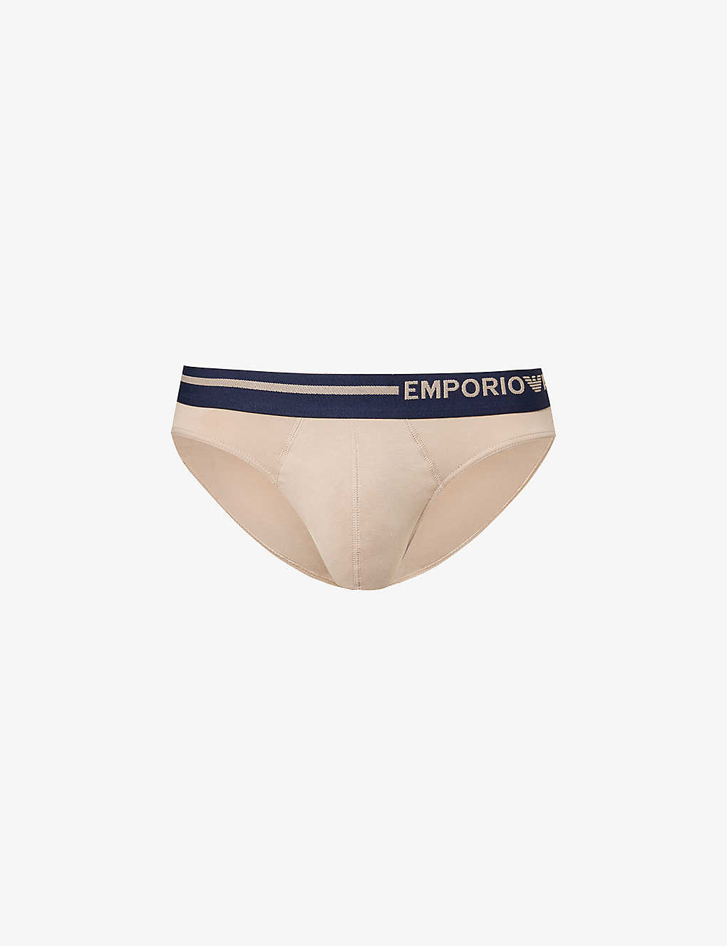 Emporio Armani Mens Corda Branded-waistband Stretch-cotton Brief