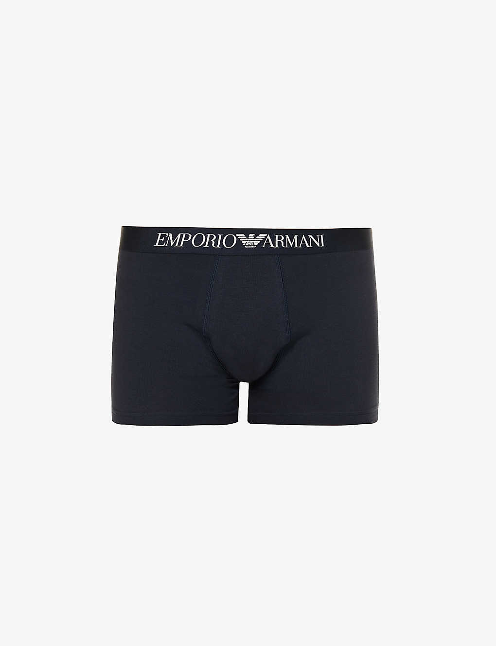 Emporio Armani Branded Stretch-cotton Boxers And Socks Gift Set In Marine/scozzese