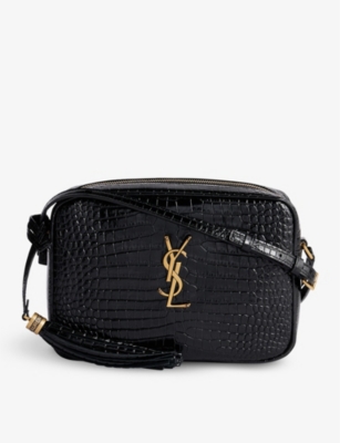 SAINT LAURENT Mini Lou YSL Monogram Leather Camera Bag In Polka