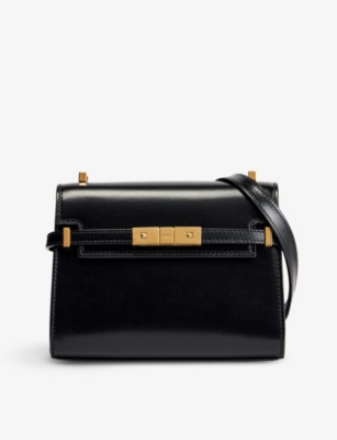 Saint Laurent Uptown Pouch Grain de Poudre Embossed Dark Beige in Leather  with Gold-tone - US