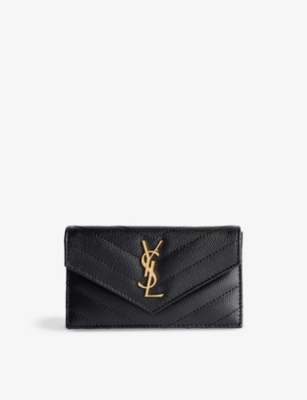 Monogram Leather Card Holder in White - Saint Laurent